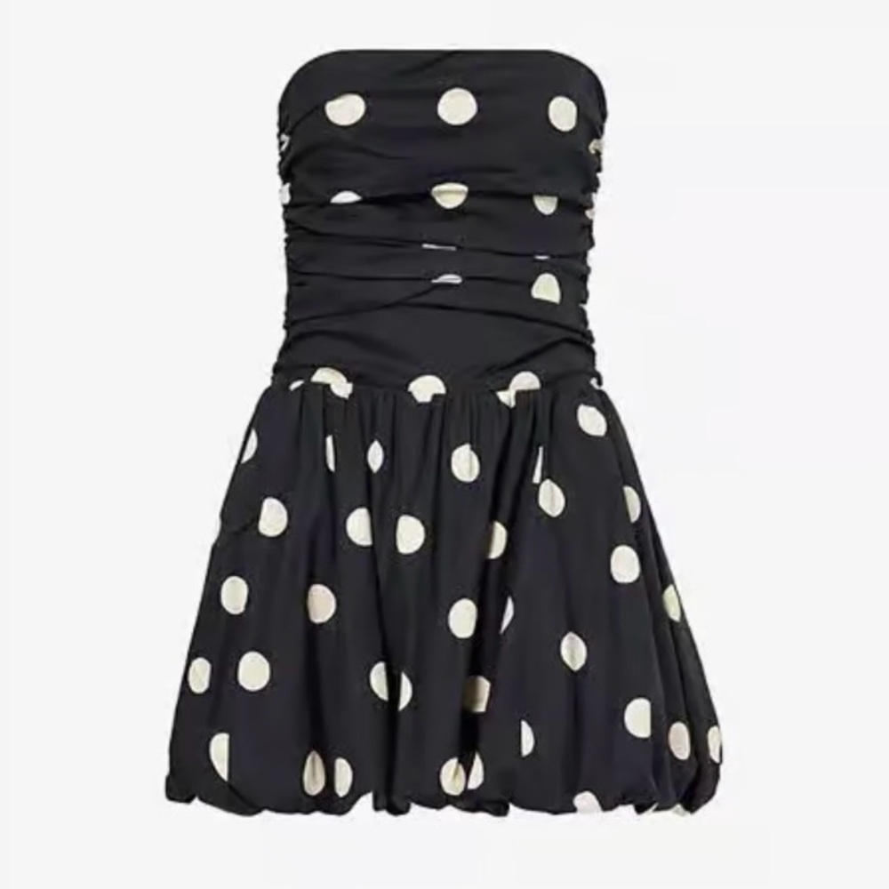 REFORMATION Clea Polka-Dot Mini Dress in Moon Dot-1 Size 10 - Picture 2 of 12